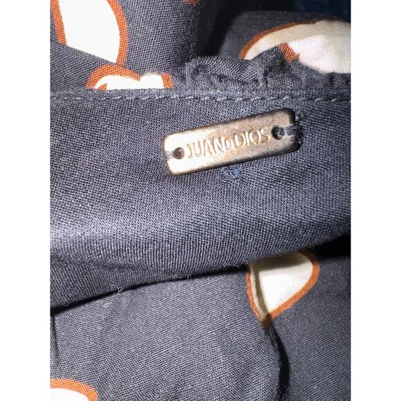 Juan D Dios Lovely resort one shoulder crop top navy spotted size small - Picture 6 of 11